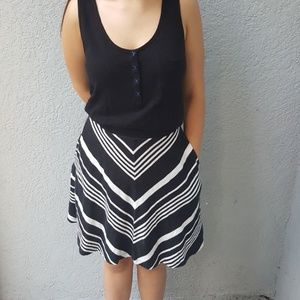 Black and white striped sleeveless dress